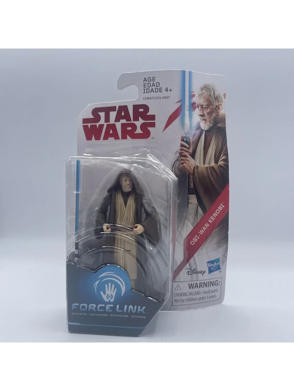 NEW STAR WARS FIGURE OBI-WAN KENOBI THE LAST JEDI 2017 3.75” FORCE LINK CARD DMG